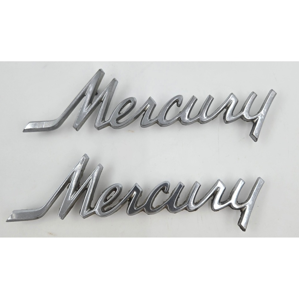 OEM Mercury Script Emblem Pair C7WB-16098-A Chrome Fender Badge 1967 1968